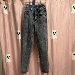 Fashion Nova Gray Acid Wash Skinny Jeans